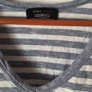 Zara Shirts - Zara Man Striped V-Neck T-Shirt Zara Shirts - Zara Man Striped V-Neck T-Shirt